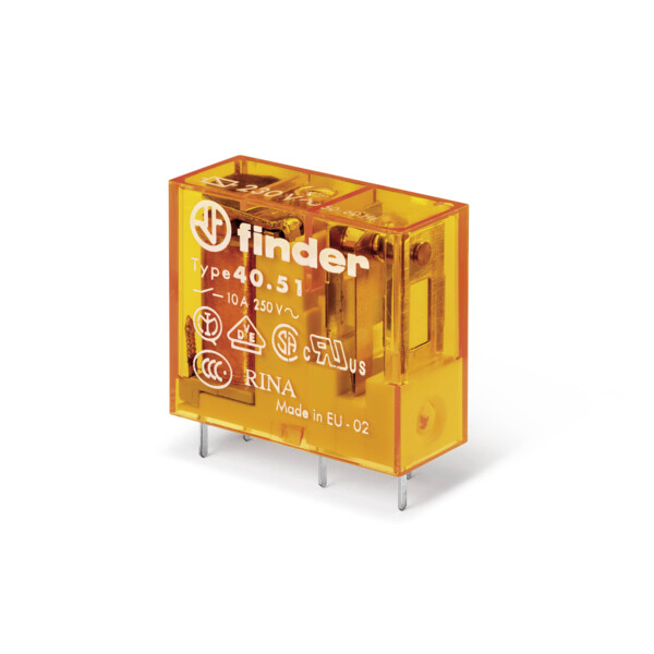 Relais circuit imprimé 1rt 12a 36v dc, agni + au (405190365000) - Finder - 11769