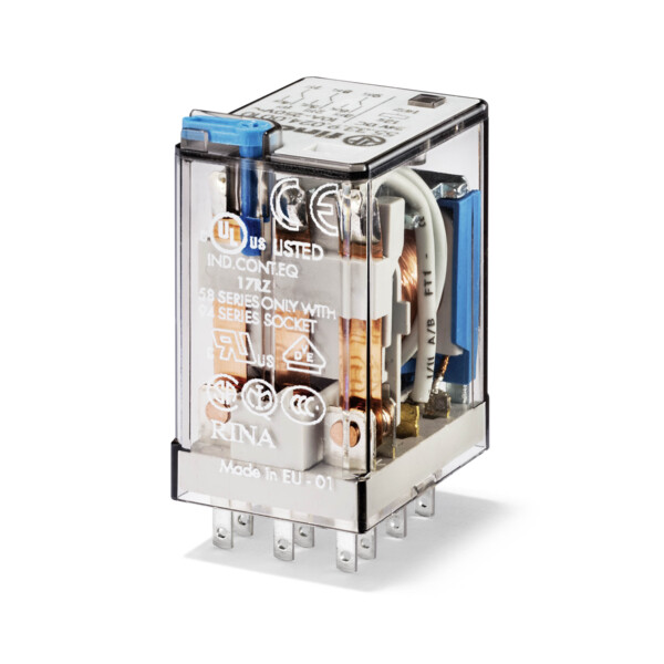 Relais industriel 3rt 10a 110v ac, bouton test (553381100010) - Finder - 30821