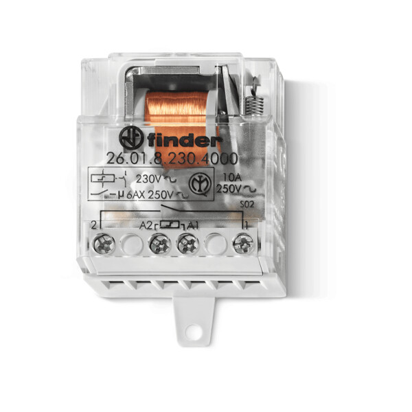 Télérupteur de boite 12V AC, 1 contact NO 10A AgSnO2, 2 séquences - Finder - 460277