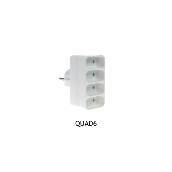 Multiprise Blanche 4 x 2P 6 A Quadriplite Franelec - Franelec - QUAD6