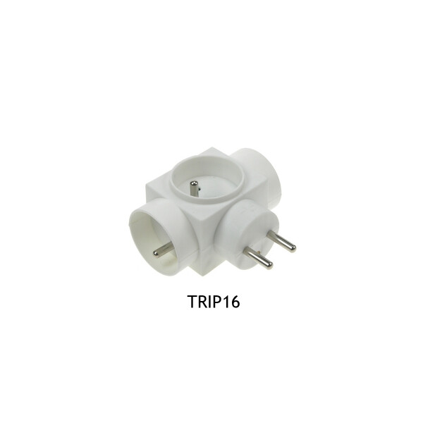 Prise Électrique Blanche 3 x 2 P + T Triplite Franelec - Franelec - TRIP16