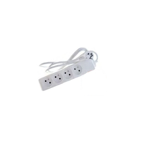 Bloc Multiprise Blanc 4 Entrées HO5VV-F 3x1,5 mm2 1,5 m Franelec – Sans Interrupteur - Franelec - BM4_1.5