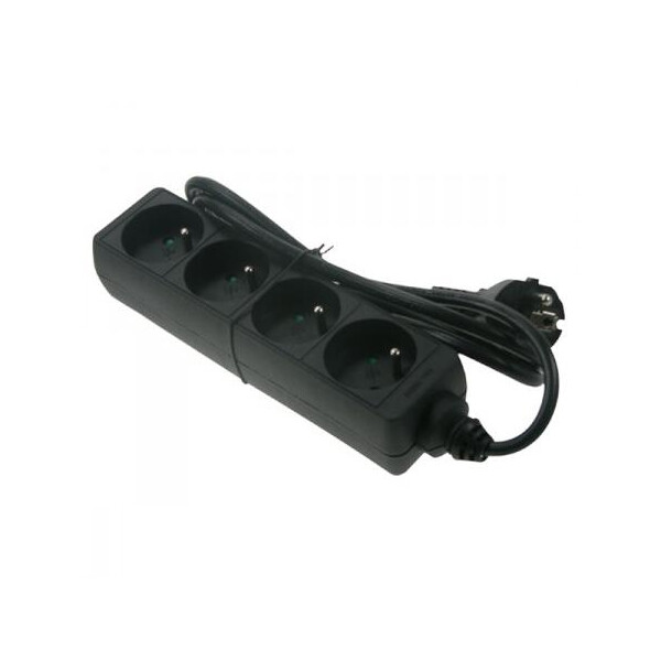 Bloc Multiprise Noir 4 Entrées HO5VV-F 3x1,5 mm2 1,5 m Franelec – Sans Interrupteur - Franelec - BM4_1.5N