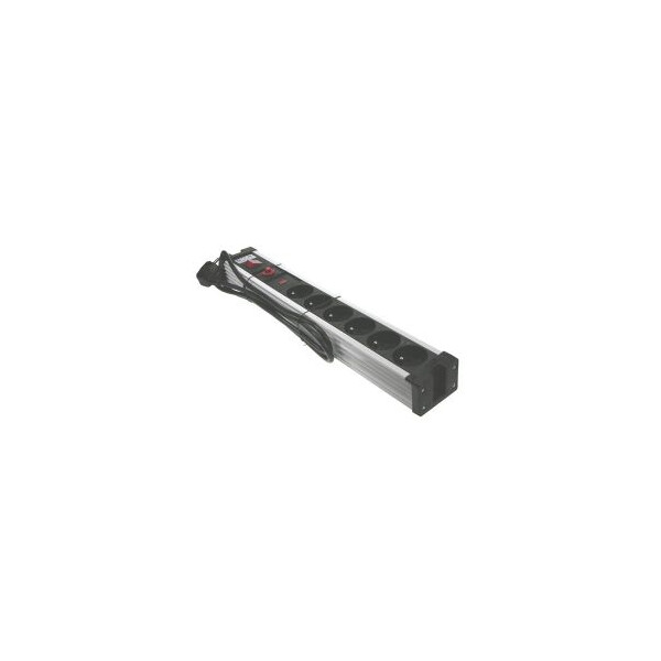 Bloc Multiprise Noir 6 Entrées NF Parasurtenseur et Parafoudre Franelec – HO5VV-F 3x1 mm2 1,5 m – Interrupteur Lumineux - Franelec - BM6_PSW
