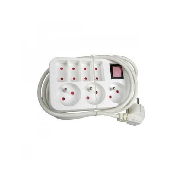 Bloc Multiprise Électrique Franelec - 7 Entrées avec Interrupteur - Franelec - BM7-1.0SW