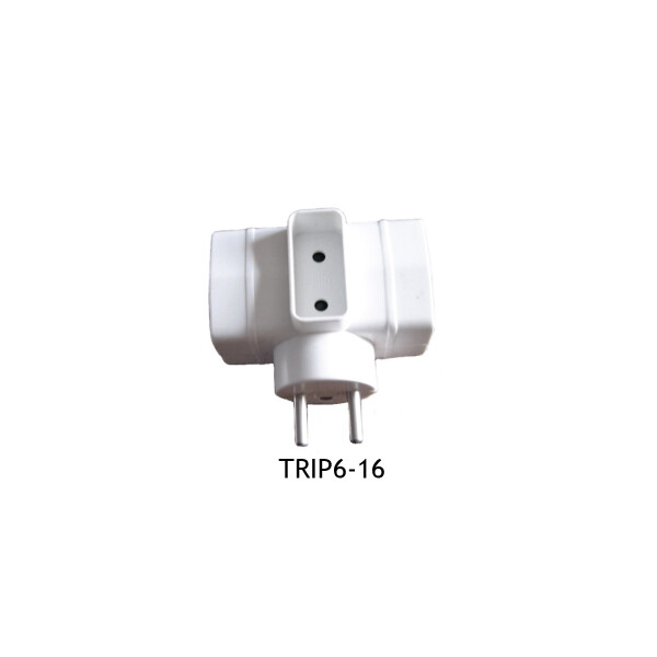 Prise Triplite 2x2P+T 16A / 1x2P 6A - blanc - Franelec - Franelec - TRIP6-16
