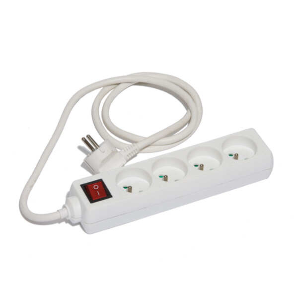Bloc Multiprise Generix Blanc 4 Prises – avec Interrupteur – Câble HO5VVF 3G1,5 – 1,5 m - Generix - 0232227B