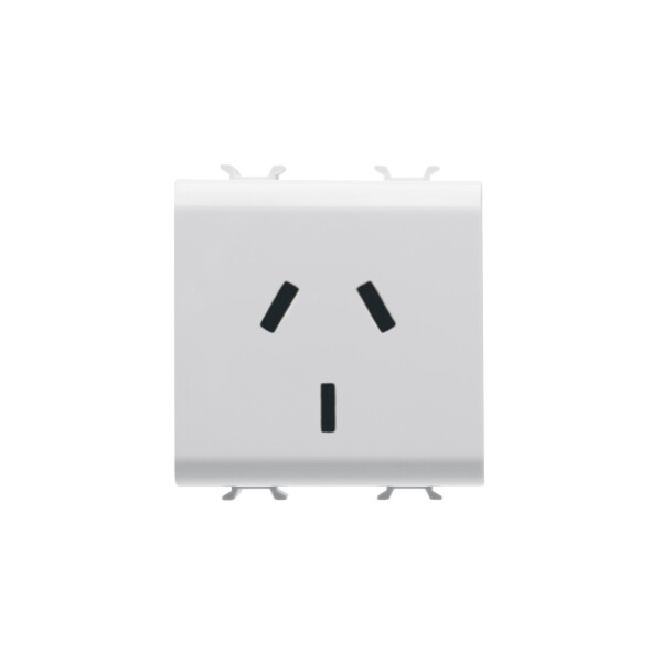 Prise 2m 2 P+t 10a Std Australien Blanc - Gewiss - GW10306