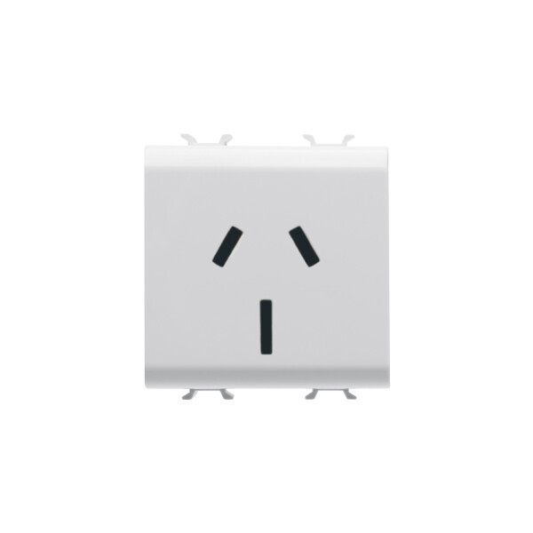 Prise 2m 2 P+t 15a Std Australien Blanc - Gewiss - GW10307