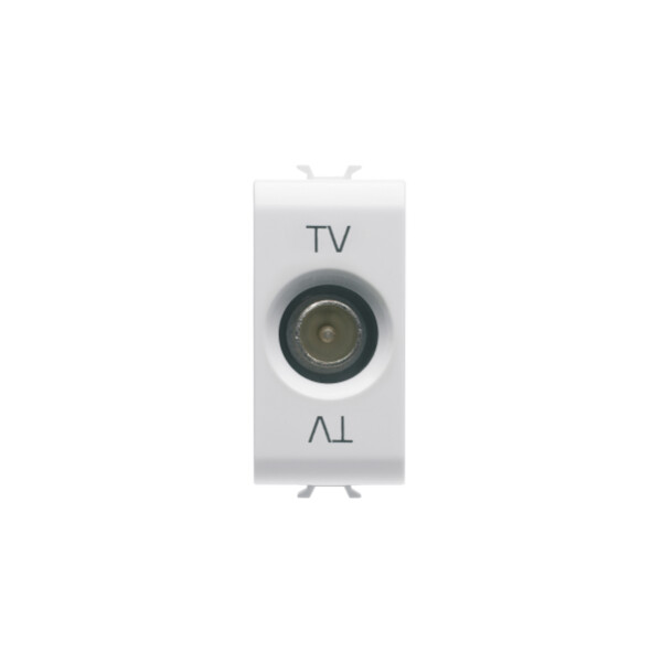 Prise Tv 1m Dir. Connect. M 9,5mm Blanc - Gewiss - GW10361