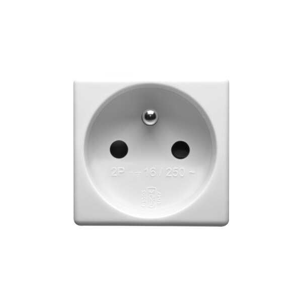 Prise Standard Française 2P+T - 10/16 A - Avec Ecran De Sécurité - 2 Modules - Blanc - Gewiss - GW20207
