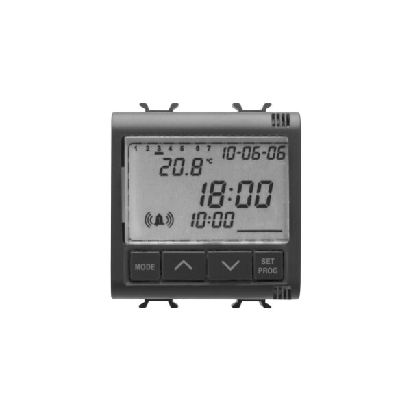 Horologe-reveil-thermometre 2m Noir - Gewiss - GW12708