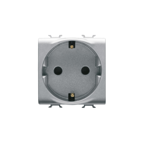 Prise 2m 2 P+t 16a Std Allemand Titane - Gewiss - GW14241