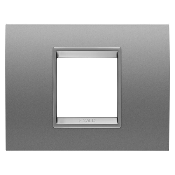 Plaque lux 2p metal alu.sati.monochrom - Gewiss - GW16202XA