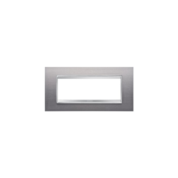 Plaque Lux 6p Inox BrossÉ - Gewiss - GW16206MI