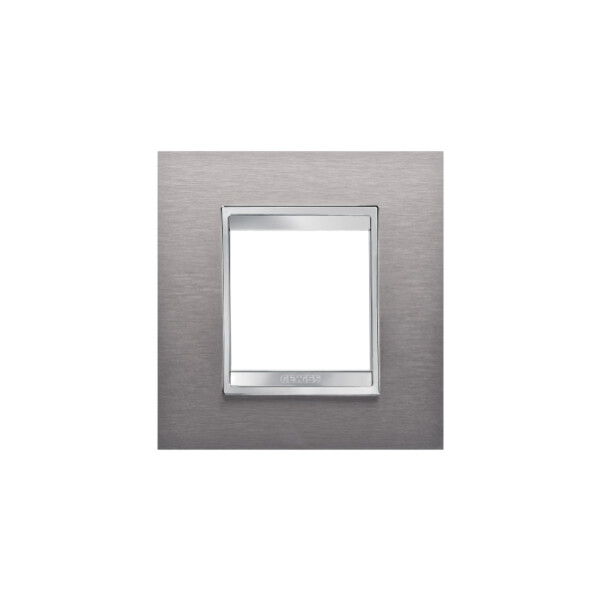 Plaque Lux Int. 2p Inox BrossÉ - Gewiss - GW16222MI