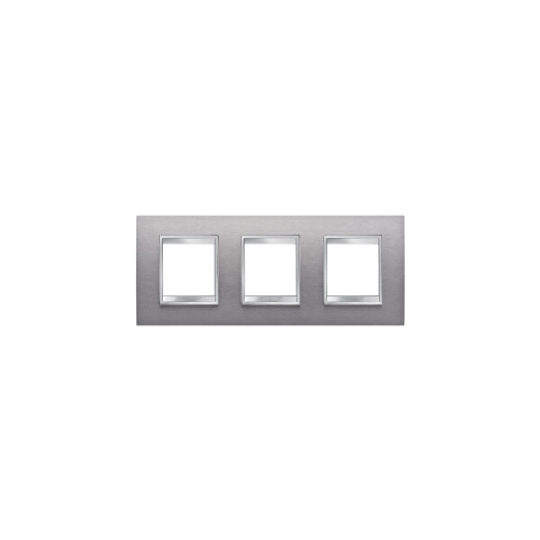 Plaque Lux Int. 2+2+2p H Inox BrossÉ - Gewiss - GW16226MI