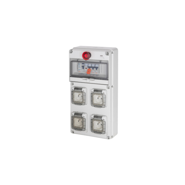 Coffret de chantier 4 X 2p+t 10/16a + avec différentiel 30mA Arrêt d'urgence - Gewiss - FR60148N