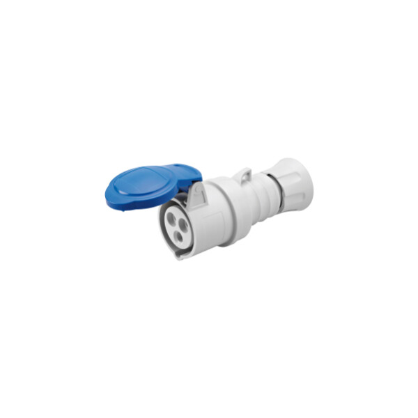 Prise Mobile Droite HP - IP44/IP54 - 2P+T  32A 200-250V - Bleu - 6H - Câblage à vis - Gewiss - GW62015H