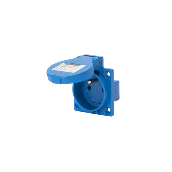 Socle de Prise 2P+T Bleu à Encastrer 16 A 230 V Série 86 ASC Gewiss – Standard Français – 50/60 Hz – 50x50 mm - Gewiss - GW62394
