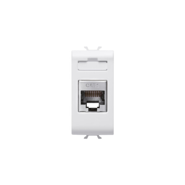 Rj45 socket - category 6 - ftp - 1 module - white - antibacterial - chorus - Gewiss - GW10424AB