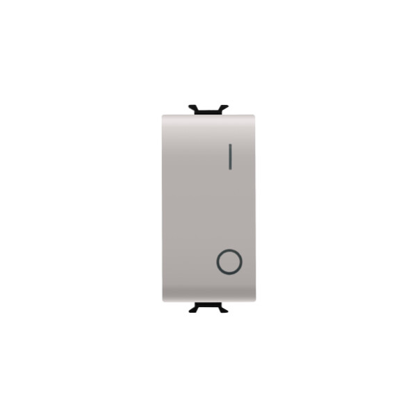 One-way switch 2p 250v ac - 16ax - neutral button - symbol 0/1 - 1 module - natural beige - chorus - Gewiss - GW13004