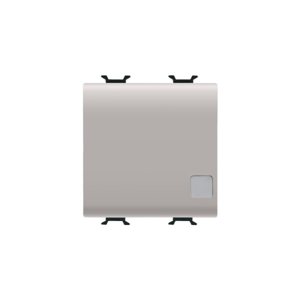 One-way switch 2p 250v ac - 16ax illuminable - with replaceable neutral lens - 2 modules - natural beige - chorus - Gewiss - GW13035