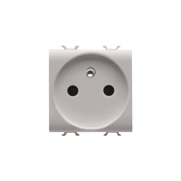 French standard socket-outlet 250v ac - 2p+e 16a - 2 modules - natural beige - chorus - Gewiss - GW13247