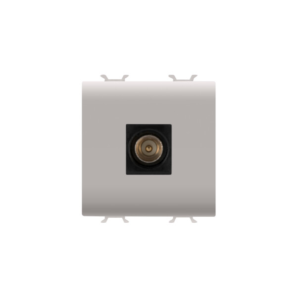 Coaxial tv socket-outlet, class a shielding - iec male connector 9.5mm - direct  - 2 modules - natural beige - chorus - Gewiss - GW13367