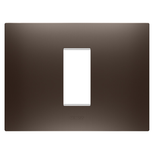 Plaque ego rect. 1p teinte marron - Gewiss - GW16001BS