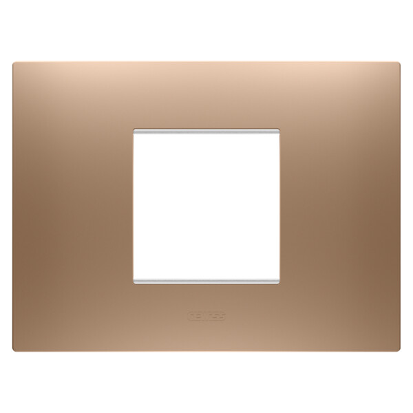 Plaque ego rectangulaire 2p cuivre doux - Gewiss - GW16002CS