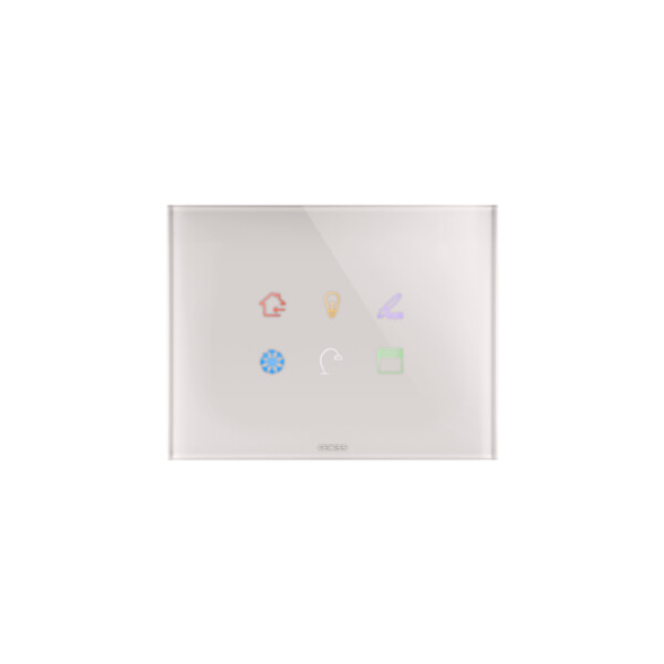 Ice touch plate knx - glass - 6 touch areas - natural beige - chorus - Gewiss - GW16946CL