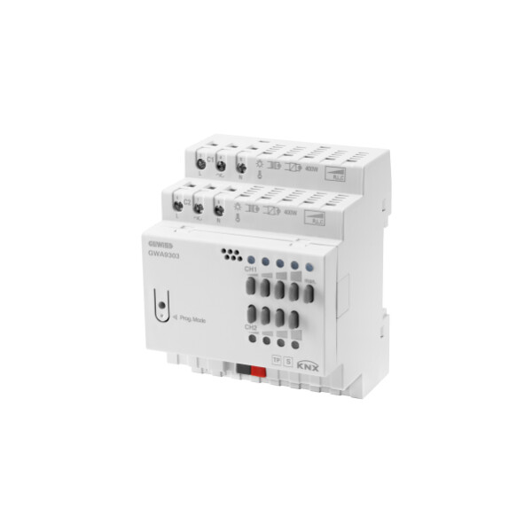 Knx univers. dimmer 2-ch x 400w din rail - Gewiss - GWA9303