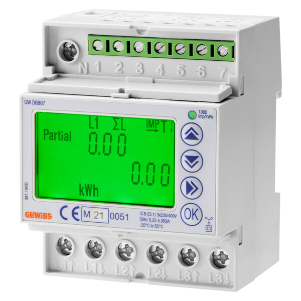 Compt. mid modbus triphase direct 80a 4m - Gewiss - GWD6804
