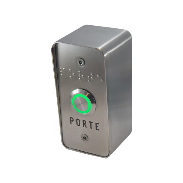 Bouton saillie no/nf éclairé  avec façade inox 40x85 mm - Golmar - TT03I/SA