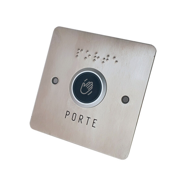 Bouton poussoir de sortie sans contact sur façade en inox de 85x85 mm - Golmar - TT07I/IR