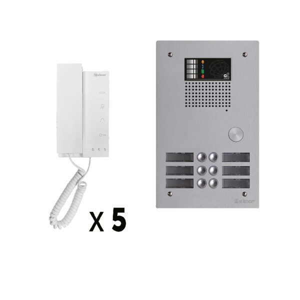 Kit 5 appels audio avec platine de rue aluminium 5mm gtv62 - Golmar - GKAG2P/205