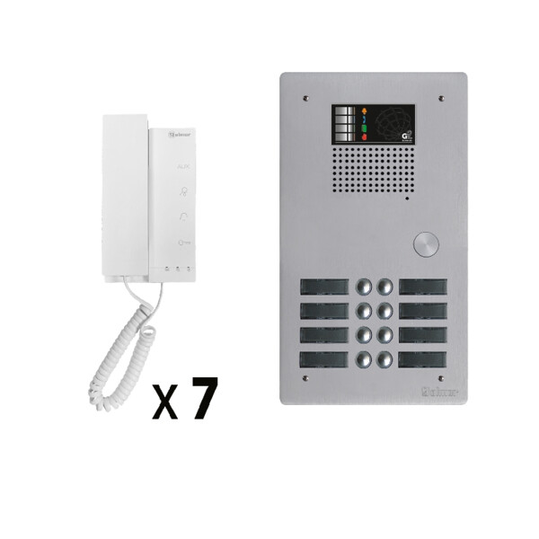 Kit 7 appels audio avec platine de rue aluminium 5mm gtv62 - Golmar - GKAG2P/207