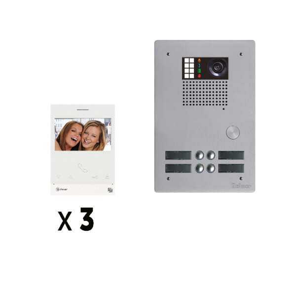 Kit 3 appels vidéo avec platine de rue alu 5mm gtv62 - Golmar - GKVG2P/203
