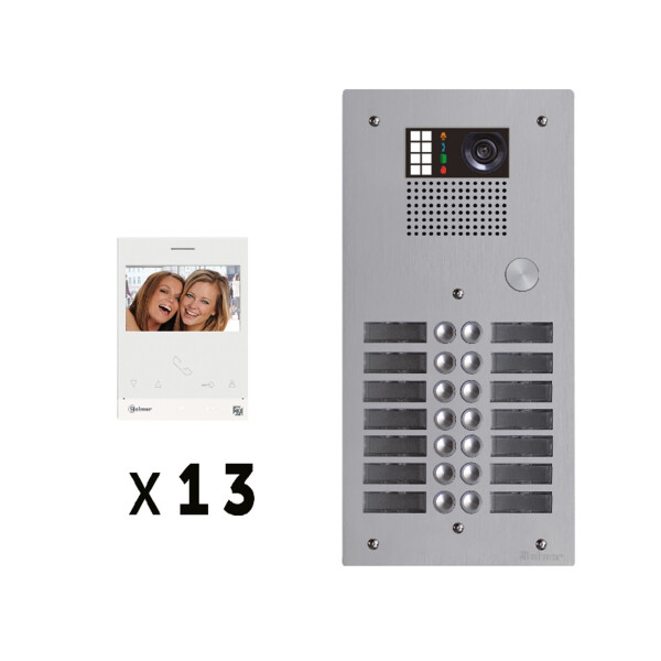 Kit 13 appels vidéo avec platine de rue alu 5mm gtv62 - Golmar - GKVG2P/213