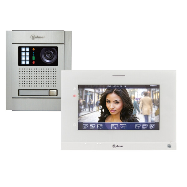Kit vidéo encastré nexa alu 1 appel moniteur art7 h 7'' à mémoire - Golmar - GN5110/ART7H