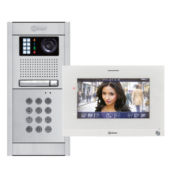 Kit vidéo encastré nexa alu + clavier codé 1 appel moniteur art7h 7'' à mémoire - Golmar - GN5113/ART7H