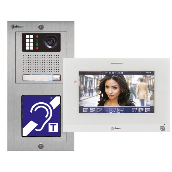 Kit vidéo erp encastré nexa inox 1 appel moniteur 7'' art7h  (bm + mémoire) - Golmar - GNXERP/ART7H