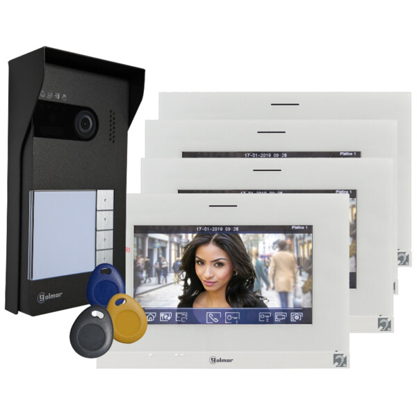 Kit vidéo soul 4 appels avec moniteur art7h (bm + mémoire + contrôle accès) - Golmar - GS5440/ART7H