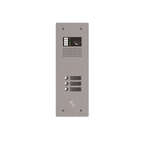 Platine monobloc alu audio/vidéo bus g2p 1 rangée 3 boutons - Golmar - GTV62/103