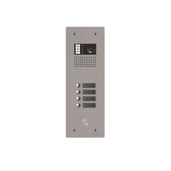 Platine monobloc alu audio/vidéo bus g2p 1 rangée 4 boutons - Golmar - GTV62/104