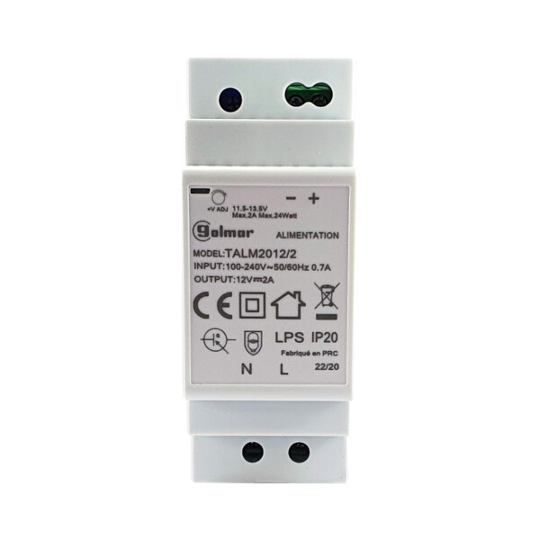 Alimentation Modulaire 12 Vcc 2 A Golmar – 2 Modules sur Rail DIN - Golmar - TALM2012/2
