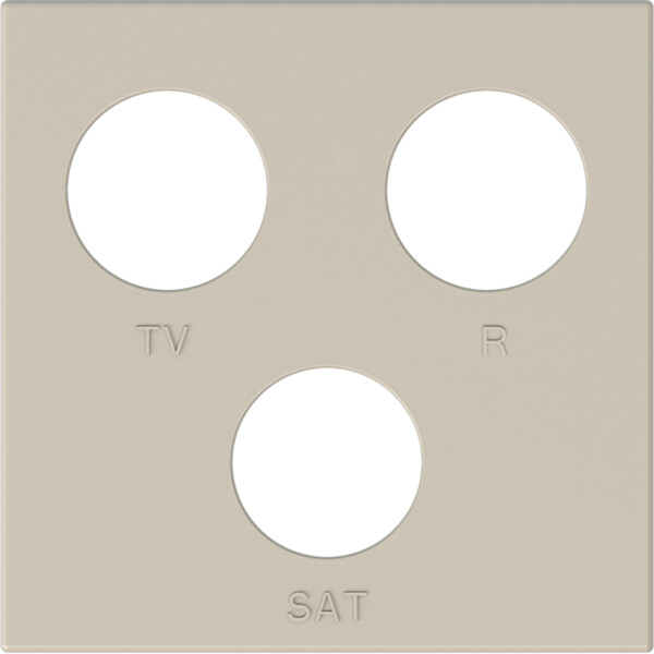 Enjoliveur prise TV+FM+SAT gallery sand, plastique sable mat - Hager - WXD256S