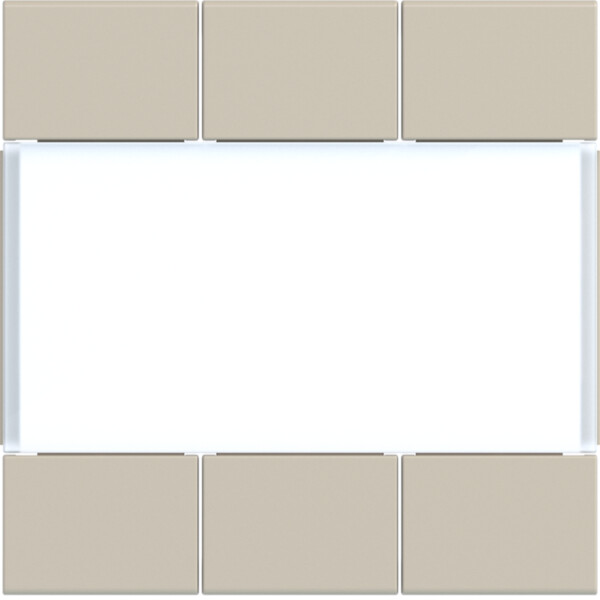 Enjoliveur 6 boutons poussoirs KNX gallery sand, plastique sable mat - Hager - WXE306S
