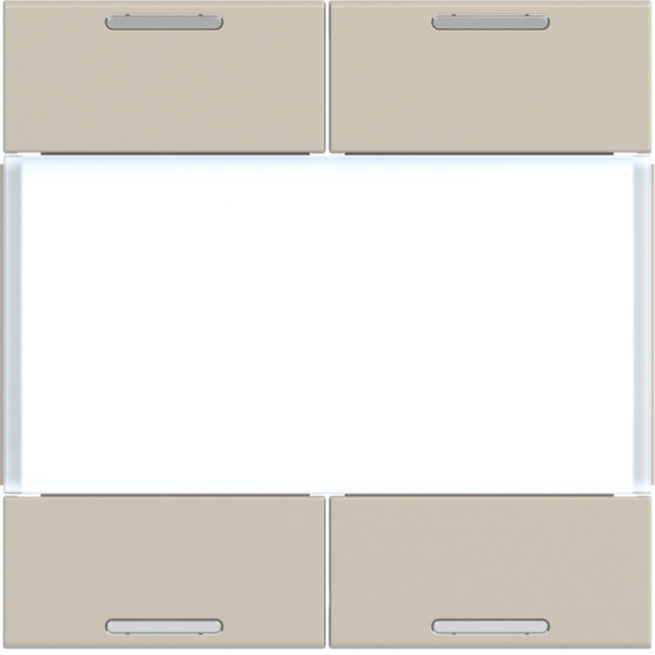 Enjoliveur 4 boutons poussoirs KNX gallery LED sand, plastique sable mat - Hager - WXE314S